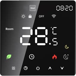 Slimme Thermostaat - Programmeerbare Thermostaat - Energie Besparen - LCD Touchscreen - 86 x 86 mm - Zwart — thumbnail 1