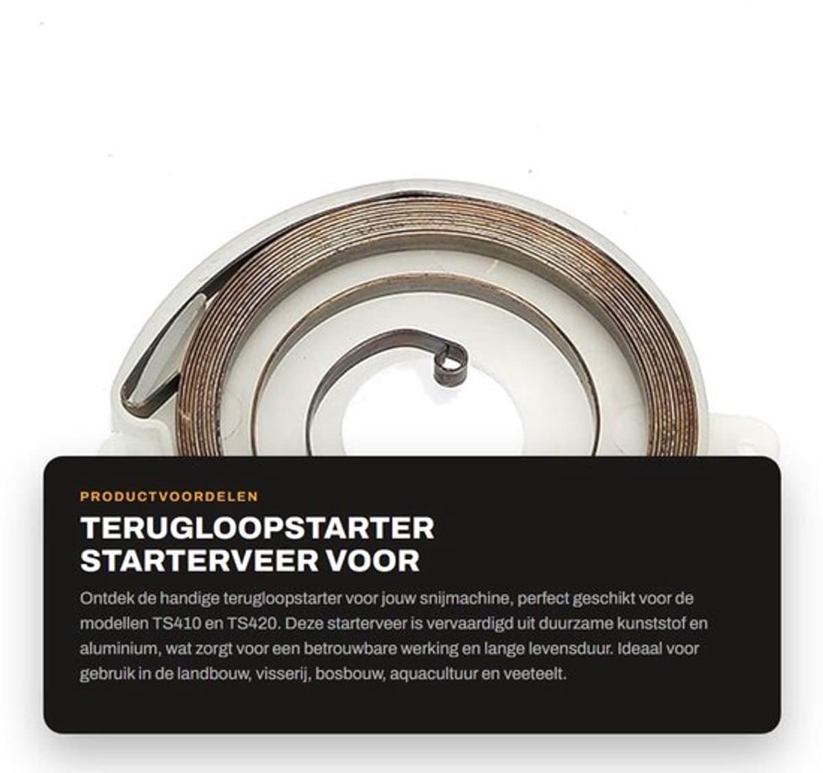 Terugloopstarter Hoogwaardig Materiaal - Starterveer - Geschikt voor TS410/TS420 - Duurzaam - Betrouwbaar - Lichtgewicht 42 g - Startveer — afbeelding 1