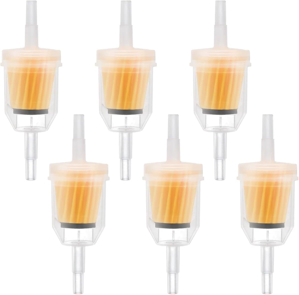 SnelShoppen - Universele Brandstoffilter 6 mm / 8 mm - Vloeistoffilter voor Motorfiets, Scooter, Generator, Grasmaaier en Auto - Set van 6 — afbeelding 1