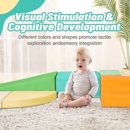 Set van 6 Schuimrubberen Klimblokken voor Kinderen: PU-leer Zachte Klimspeelgoed Speelset voor Kleine Kinderen - Montessori-speelgoed Grove motoriek Dubbele Ladderset — thumbnail 3