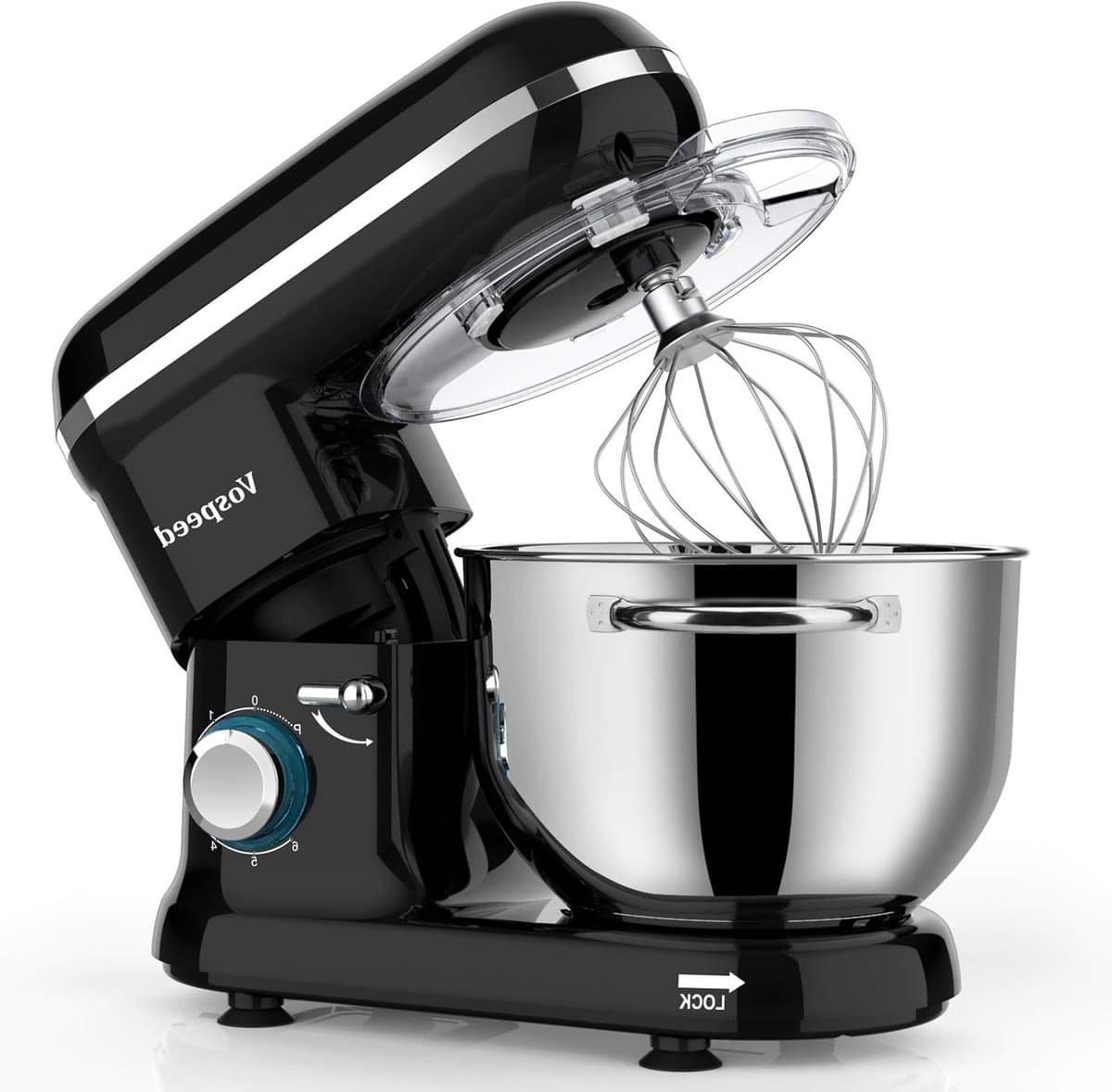 Keukenmachine Kneedmachine - Elektrische Mixer - Bakken en Koken - Krachtige 1500W Motor - 6.2QT Kom - Zwart — afbeelding 1