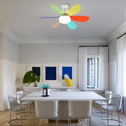 Plafondventilator met Licht - Inschroefbare Mini Ventilator met Afstandsbediening - 52 cm - 3 Snelheden en 3 Kleurtemperaturen - Veelkleurig — thumbnail 2