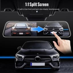 Dashcam voor Auto - 10 Inch Touchscreen Spiegelcamera - 1080P AHD Dashcam - Nachtzicht - Groothoek 170° - Parkeermodus - Inclusief 6M RCC BL - Zwart — thumbnail 4