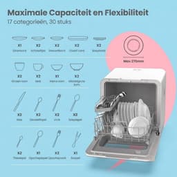 JCP® Mini Vaatwasser - Campinggebruik - Tafelvaatwasser - Wit - 44cm x 42cm x 47cm — thumbnail 5