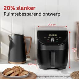 SNJY® Mini Airfryer - Airfryer Klein - Camping Airfryer - 5,7 Liter - 5-in-1 - 1700W - Zwart — thumbnail 4