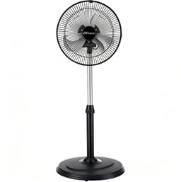 Wentinkmo Zwarte staande ventilator - 34,5 verstelbare hoogte 90-125cm,3 - ventilator voor kantoor en woonkamer — thumbnail 1
