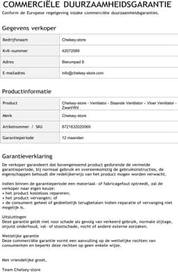 Chelsey-store - Ventilator - Staande Ventilator – Vloer Ventilator - Zwart/Wit - Hoogte tot 124 cm — thumbnail 4