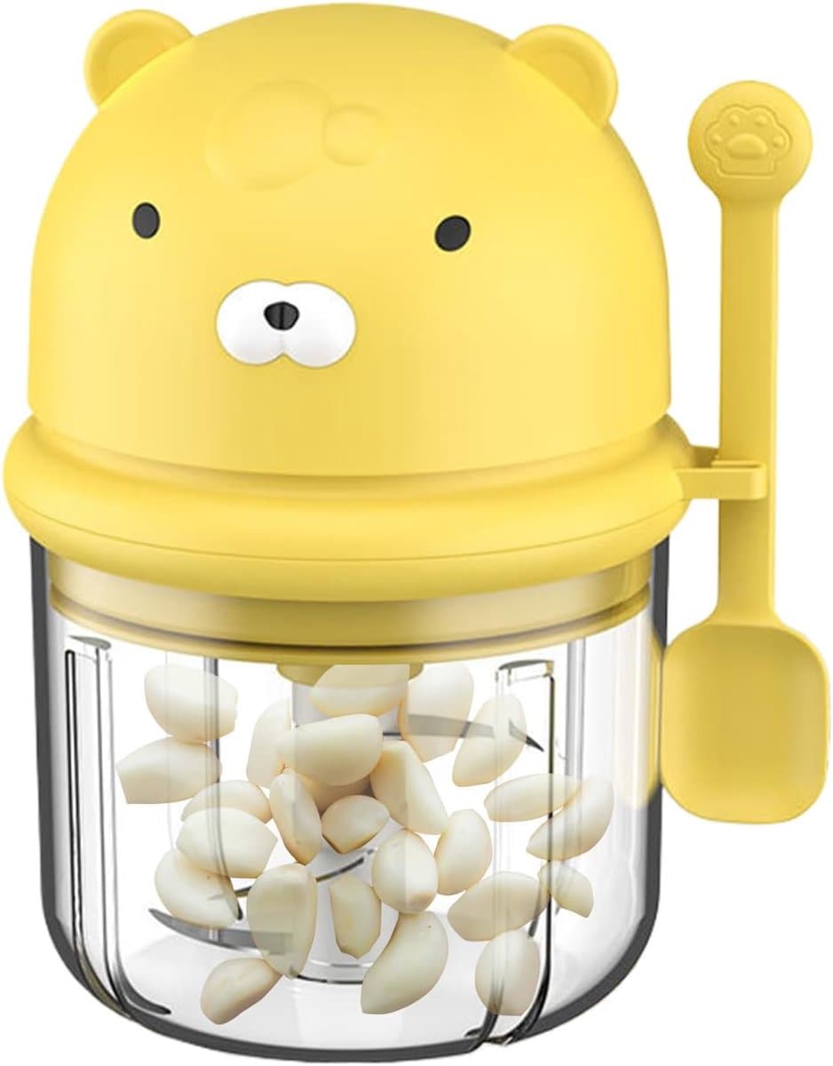 Mini Knoflook Hakker - Keukenmachine Groente Snijder - Snel Ingrediënten Verwerken - Draadloos En Stil - 350 ml - Geel — afbeelding 1