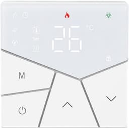 Slimme thermostaat - Vloerverwarming bediening - Energie besparen - App bediening - 86 x 86 mm - Wit — thumbnail 1