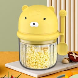 Elektrische Knoflook Hakker - Mini Keukenmachine - Snel Ingrediënten Snijden - Draadloos en Compact - 350 ml - Geel — thumbnail 3