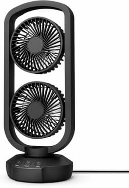 Tafelventilator 40 cm – 105° Oscillatie – 3 Modi – Timer – USB-C Aansluiting – Draagbaar – Zwart — thumbnail 1