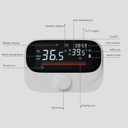 Slimme Thermostaat - Verwarming Controller - Energie Besparen - App Bediening - Draadloos - Wit — thumbnail 3