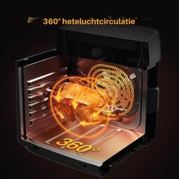 Thuys - Airfryer XXL 12 Liter – Heteluchtfriteuse Oven – 12 Programma’s – 3 Niveaus – 1800W – Kijkvenster & Binnenverlichting – Zwart — thumbnail 3