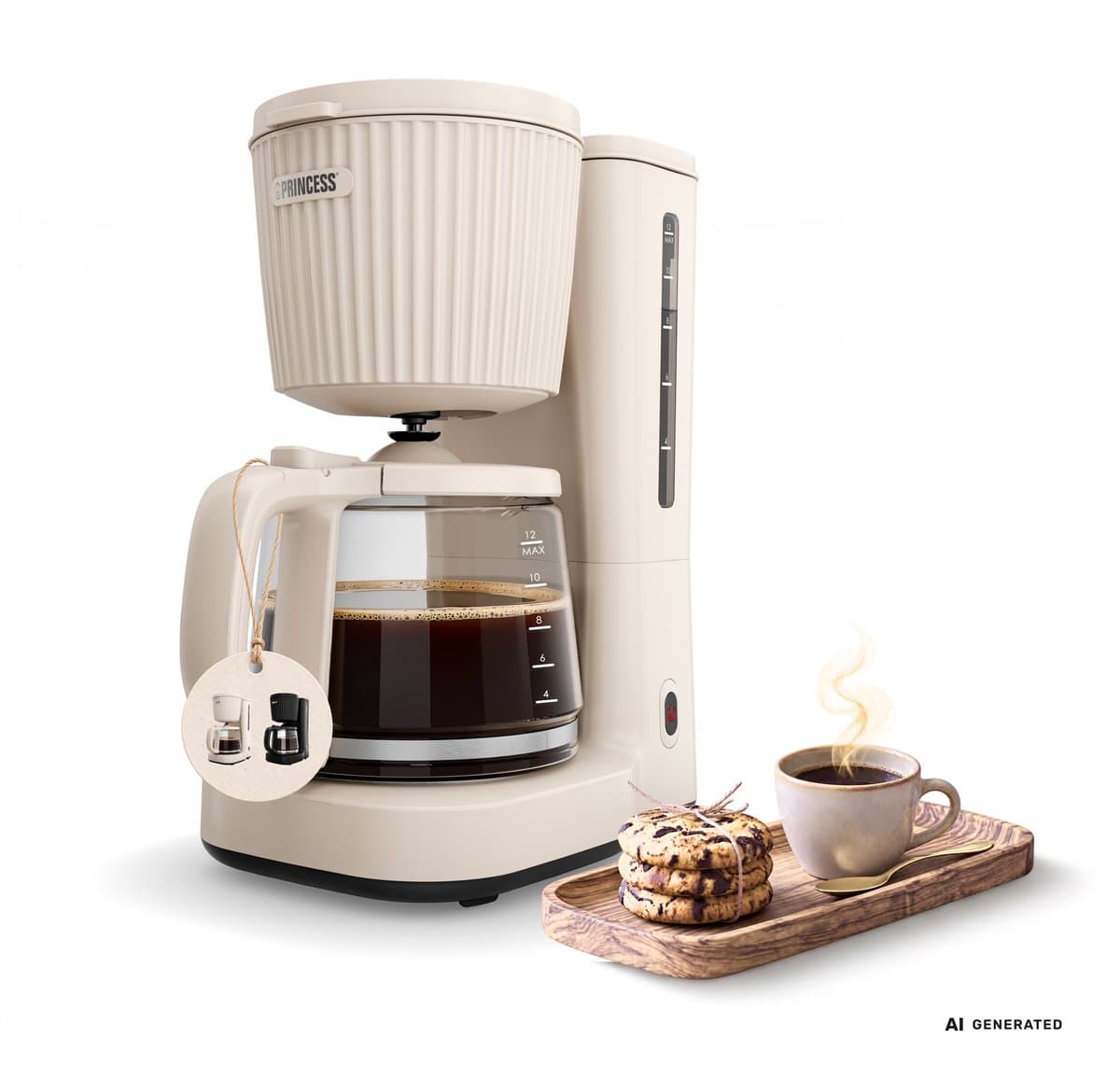 Princess Coffee Maker Wave Koffiezetapparaat – 1000 W – 1,5 L Glazen Kan – Warmhoudfunctie – Niet‑druppel Systeem - 246048 — afbeelding 1