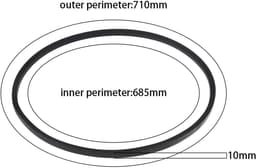SnelShoppen - Vervangingsriem voor Grasmaaier - Rubber Draagriem 135064196/0 - Compatibel met SP533, SP533ES, HW511PD, SP53H - 10 mm breed, 710 mm lan — thumbnail 3
