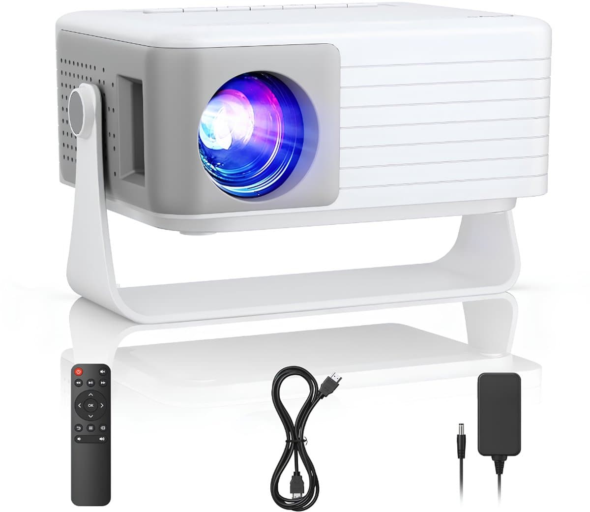 Lìon® Mini Beamer - Beamer - Projector - Wit - 12cm x 10cm x 9cm — afbeelding 1