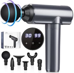JCP® Massagengun - Massage Gun - Massage Pistool - Grijs - 19cm x 18cm x 6cm — thumbnail 1