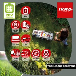 IKRA accu-grasmaaier ICM 2/2037 met mulch-functie, inclusief twee 20 V accu’s en dubbele snel-lader — thumbnail 4