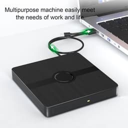 Externe DVD-drive - CD/DVD Brander - Bestanden Branden - Dubbele USB-C Interface - 15 x 15 x 3 cm - Zwart — thumbnail 3