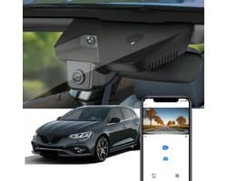 SnelShoppen - Dashcam 4K Voor Renault Megane RS 2021 2022 2023, OEM Look, 2160P UHD Video, WiFi, Loop Recording, G-Sensor, WDR, Plug & Play, 64GB Kaar