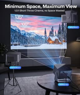 Beamer Full HD 1080p – 600 ANSI – Autofocus – Android 13 – WiFi & Bluetooth – 320° Draaibaar — thumbnail 2