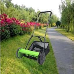Handduwmaaier - Gazonveger Duwrolmaaier - Gazon Onderhouden - 5 Mangaanstalen Messen - 30 cm Snijbreedte - Groen — thumbnail 3