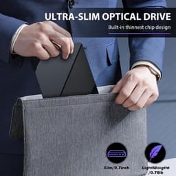 Externe CD/DVD-speler - Optische Drive Brander - Bestanden Overzetten - 7-in-1 Hub - USB 3.0 - Zwart — thumbnail 4