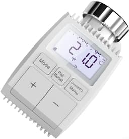 Slimme Radiatorthermostaat - Verwarming Regelaar - Energie Besparen - App en Spraakbesturing - 15 cm Hoog - Wit — thumbnail 1