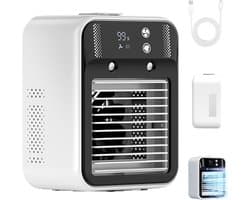 KZQ Draagbare Mini Verdampingsventilator met 2 Snelheden, Koele Nevelstand, Digitaal Display, Geschikt voor Auto, Slaapkamer, Kantoor en Kamperen