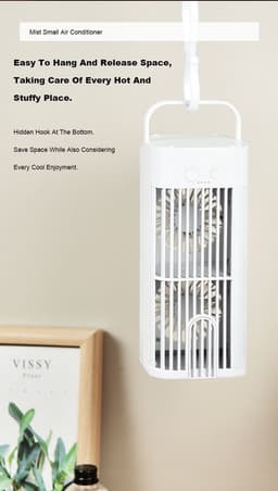 Draagbare Aircooler - Mobiele Persoonlijke Luchtkoeler met Water/Ijs - Met LED - verlichting - Geluidsarm - Oplaadbaar - 3600mAh Accu - Compact Formaat - 3 Standen — thumbnail 2