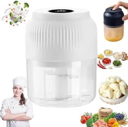 Elektrische hakker - Mini keukenmachine - Snel ingrediënten snijden - Draadloos en USB-oplaadbaar - 300ml capaciteit - Blauw — thumbnail 2