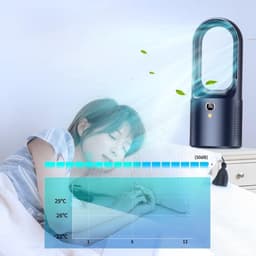 Fluisterstille, oplaadbare tafelventilator met veilige, stijlvolle en chique bladloze vormgeving en revolutionaire luchtstroom (wit) — thumbnail 4