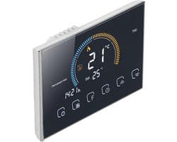 Slimme Thermostaat - Temperatuurregelaar Programmeerbaar - Energie Besparen - LCD Touchscreen - 13 x 9 x 4 cm - Zwart