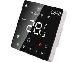 Slimme Thermostaat - Programmeerbare Thermostaat Touchscreen Thermostaat - Verwarming Regelen - LCD Kleurentouchscreen - 16A 4500W - Wit