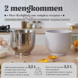 Keukenrobot - Mixer - Bakken en Koken - Dubbele Kom - 35L - Wit — thumbnail 5