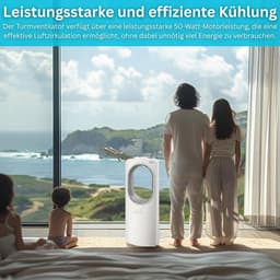 Torenventilator met afstandsbediening - luchtkoeler - modern design - staande ventilator - energiebesparend - stil - oscillerend - vloerventilator - zuilventilator met koeling - mobiele ventilator — thumbnail 5