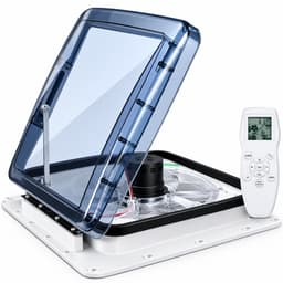 DPLUNIQ Plafondventilator - Camping ventilator - Ventilator plafond - Tent ventilator - 10 Standen - Stil - 40x40cm - 20W - Wit — thumbnail 1