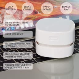 Mini Draadloze Tafelstofzuiger, Draagbare Bureau Stofzuiger USB-oplaadbaar voor Toetsenbord, Laptop, Kantoor, Auto en Huisdierenhaar(Blauw) — thumbnail 2