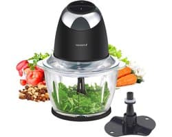 Mini Hakmolen - Keukenmachine Chopper - Maaltijden Bereiden - 2 Snelheden - 500ml - Zwart