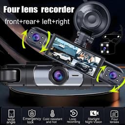 3-Camera Dashcam – 1080P Full HD Voorcamera & 720P Zijcamera's – 360° Opname met Nachtzicht en 3 Inch IPS-scherm – Inclusief 32GB memory kaart — thumbnail 4