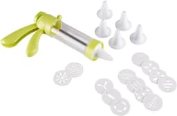 Koekjespers Set - Deegspuit Decoreren - Bakken Thuis - Inclusief Recepten - 25 x 16 x 6 cm - Groen — thumbnail 1