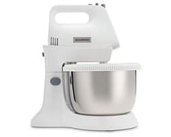 Keukenmixer met kom - Handmixer - Bakken en kneden - Krachtige 450W motor - 3.4 Liter kom - Wit