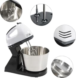 Keukenmachine - Deegklopper mixer - Bakken en koken - 7 snelheden instelbaar - 1.7 liter kom - Zwart — thumbnail 3