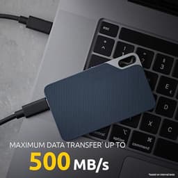 Externe SSD - Draagbare Opslag - Bestanden Opslaan - Schokbestendig Ontwerp - 1 TB - Grijs/Blauw — thumbnail 2