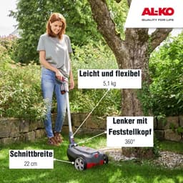 Accu Mulchmaaier - Elektrische Grasmaaier - Gazon Onderhoud - Lichtgewicht Flexibel - 22cm Maaibreedte - Grijs — thumbnail 4