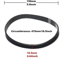 Grasmaaier Riem - Aandrijfriem Rubber - Motor Aandrijving - Slijtvast Materiaal - 470mm Omtrek - Zwart — thumbnail 4