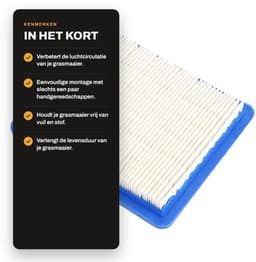 Luchtfilter Hoogwaardige Vervangingsset - 5 Stuks - Eenvoudige Installatie - Geschikt voor 491588/491588S/399959 - Afmetingen 13,2 x 11,3 x 2 cm - Hoge Kwaliteit - Grasmaaierfilter — thumbnail 2