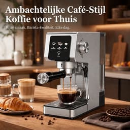Koffiemachine - Espressomachine - Koffiezetapparaat - Koffiemachine met touchscreen - 20Bar - 1350W - 1.2L watertank - Verschillende Dranken - Zwart — thumbnail 2