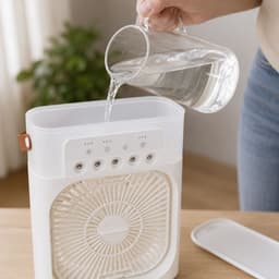 Lifetime Air Tafelventilator met Vernevelstand - Draagbare Bureau Ventilator met Water - USB-C Aansluiting - RBG LED Verlichting - Kantelbaar - Wit — thumbnail 2