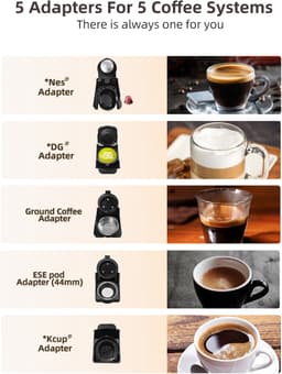 HiBREW H2B Koffiemachine - 5-in-1 - Voor Capsules en Gemalen Koffie - Grijs — thumbnail 2